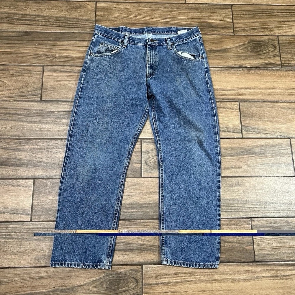 Wrangler Mens Blue Relaxed Fit Straight Leg Denim Jeans 36x29 9760WDR